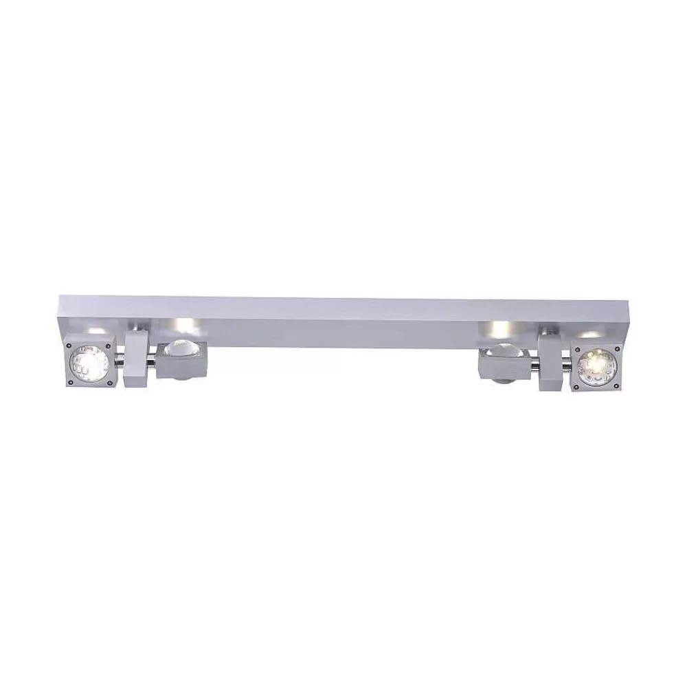 Paul Neuhaus Q-Serie Plafonnier Paul Neuhaus Q-Nemo Led Aluminium, 8 Lumieres, Telecommandes, Changeur De Couleurs