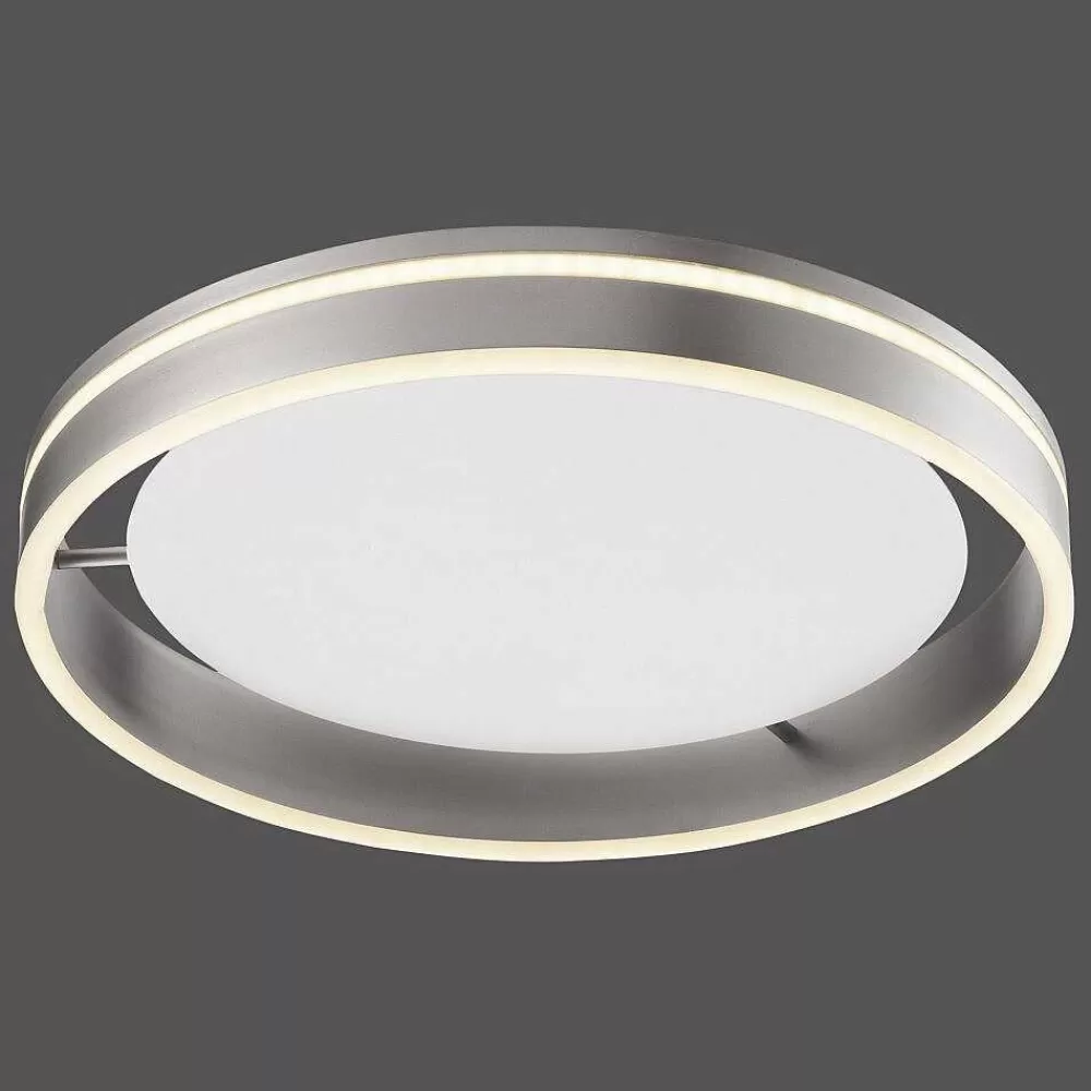 Paul Neuhaus Q-Serie Plafonnier Paul Neuhaus Q-Vito Led Acier Inoxydable, 1 Lumiere, Telecommandes
