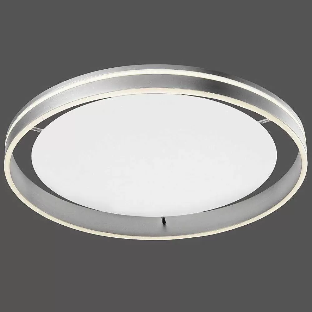Paul Neuhaus Q-Serie Plafonnier Paul Neuhaus Q-Vito Led Acier Inoxydable, 1 Lumiere, Telecommandes