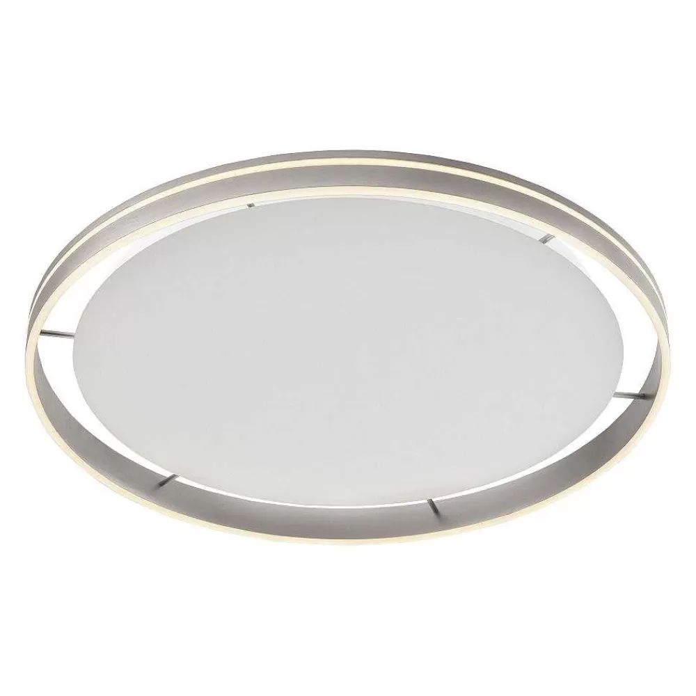Paul Neuhaus Q-Serie Plafonnier Paul Neuhaus Q-Vito Led Acier Inoxydable, 1 Lumiere, Telecommandes