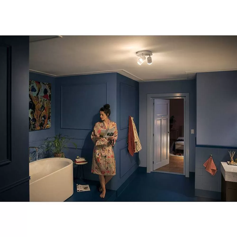 Luminaires Philips Plafonnier Philips Hue Adore Led Blanc, 3 Lumieres, Telecommandes