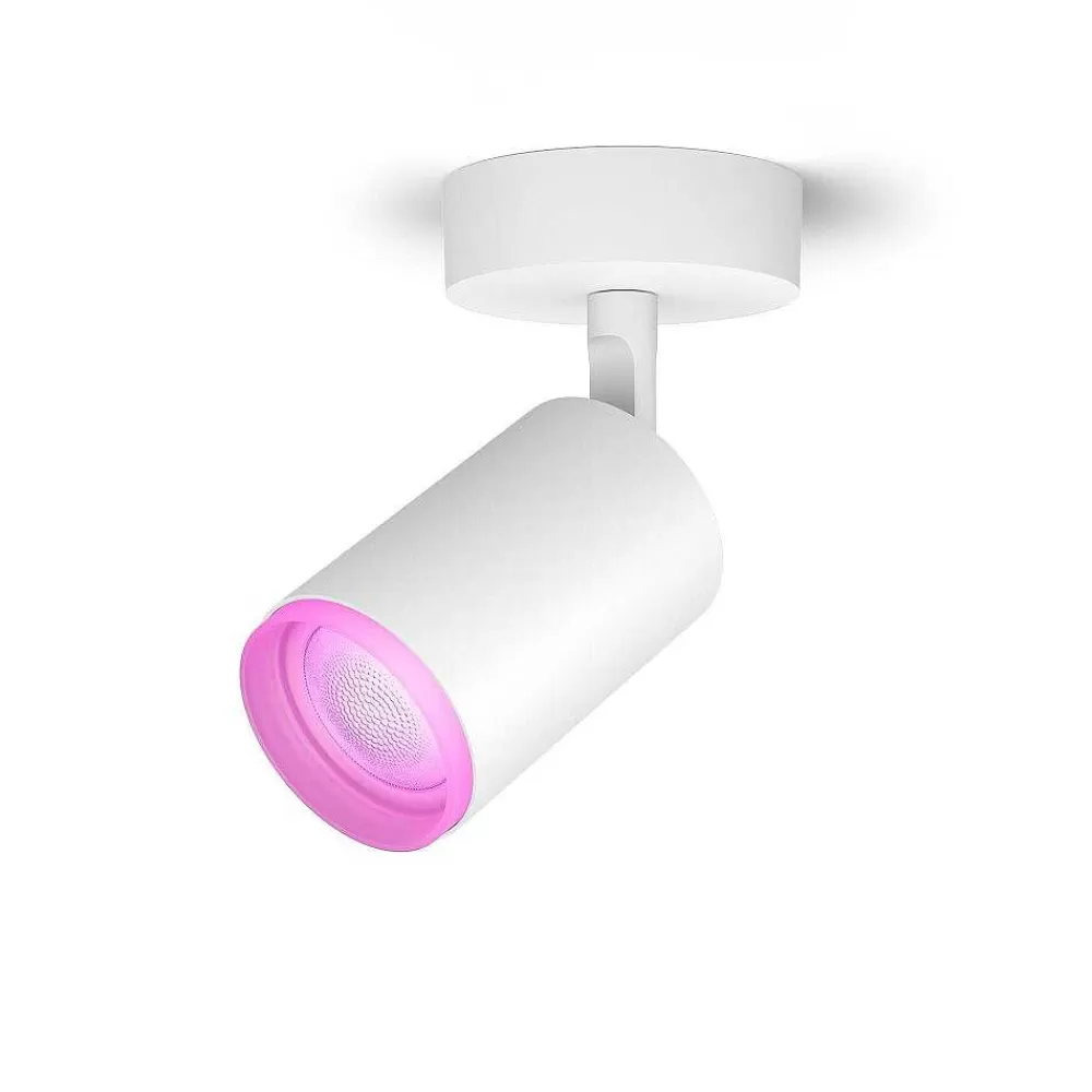 Luminaires Philips Plafonnier Philips Hue Fugato Led Blanc, 1 Lumiere, Changeur De Couleurs