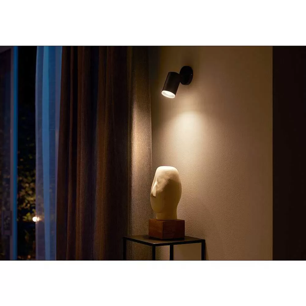 Luminaires Philips Plafonnier Philips Hue Fugato Led Noir, 1 Lumiere, Changeur De Couleurs