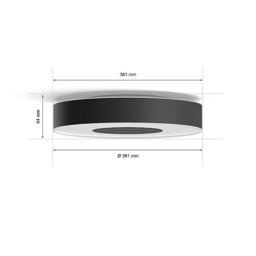 Luminaires Philips Plafonnier Philips Hue Infuse Led Noir, 1 Lumiere, Changeur De Couleurs
