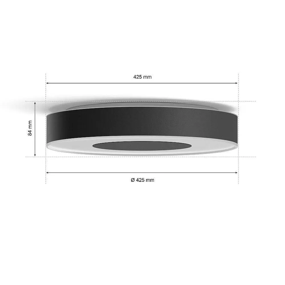 Luminaires Philips Plafonnier Philips Hue Infuse Led Noir, 1 Lumiere, Changeur De Couleurs