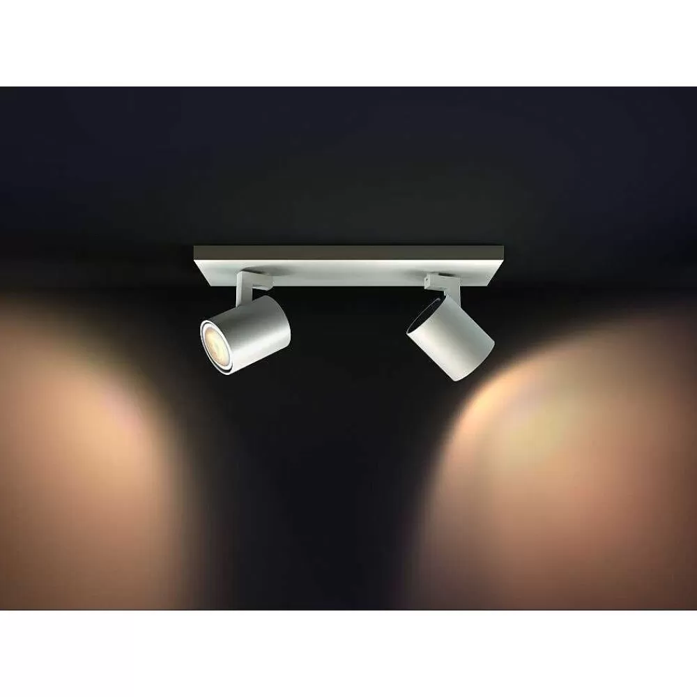 Luminaires Philips Plafonnier Philips Hue Runner Led Blanc, 2 Lumieres, Telecommandes