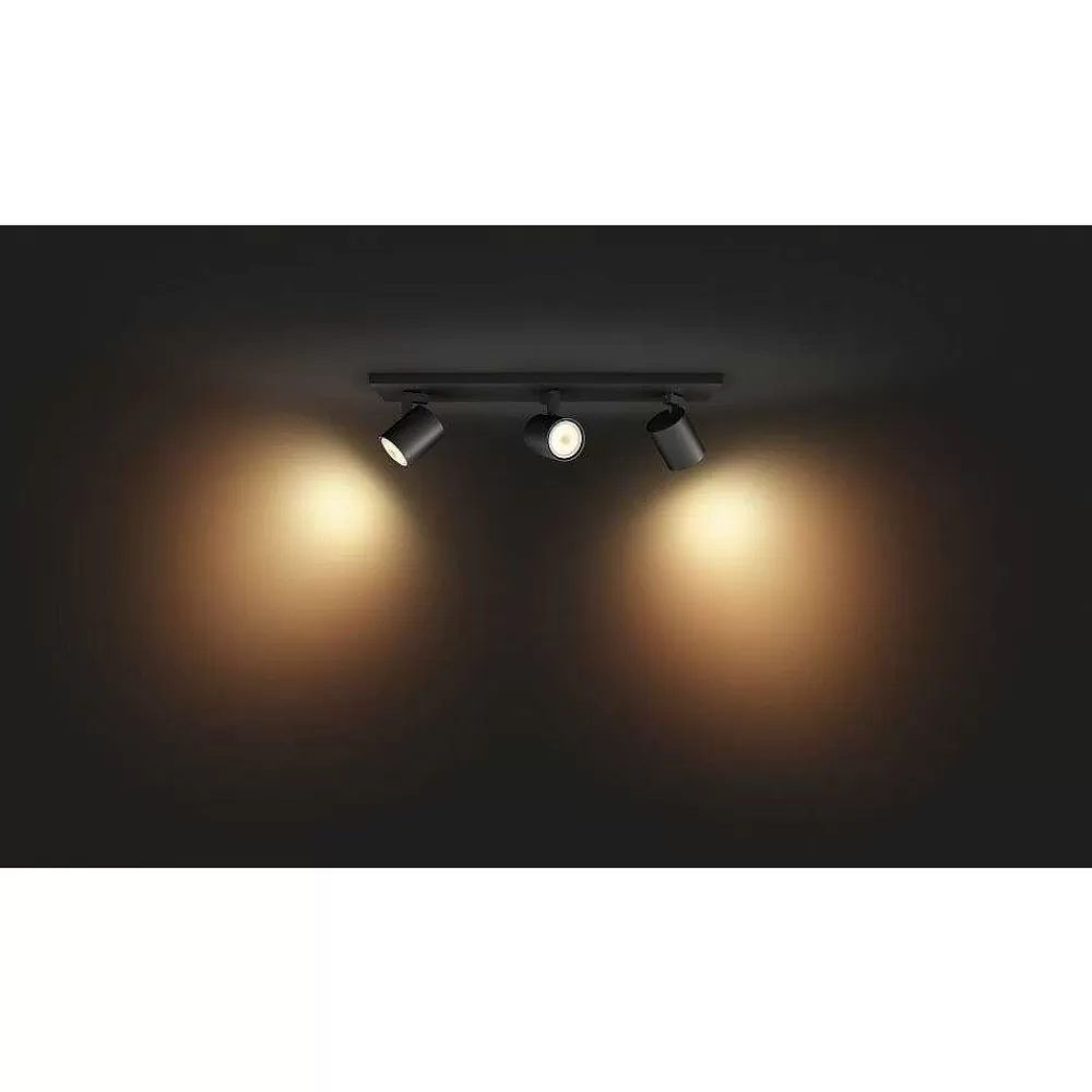 Luminaires Philips Plafonnier Philips Hue Runner Led Noir, 3 Lumieres, Telecommandes