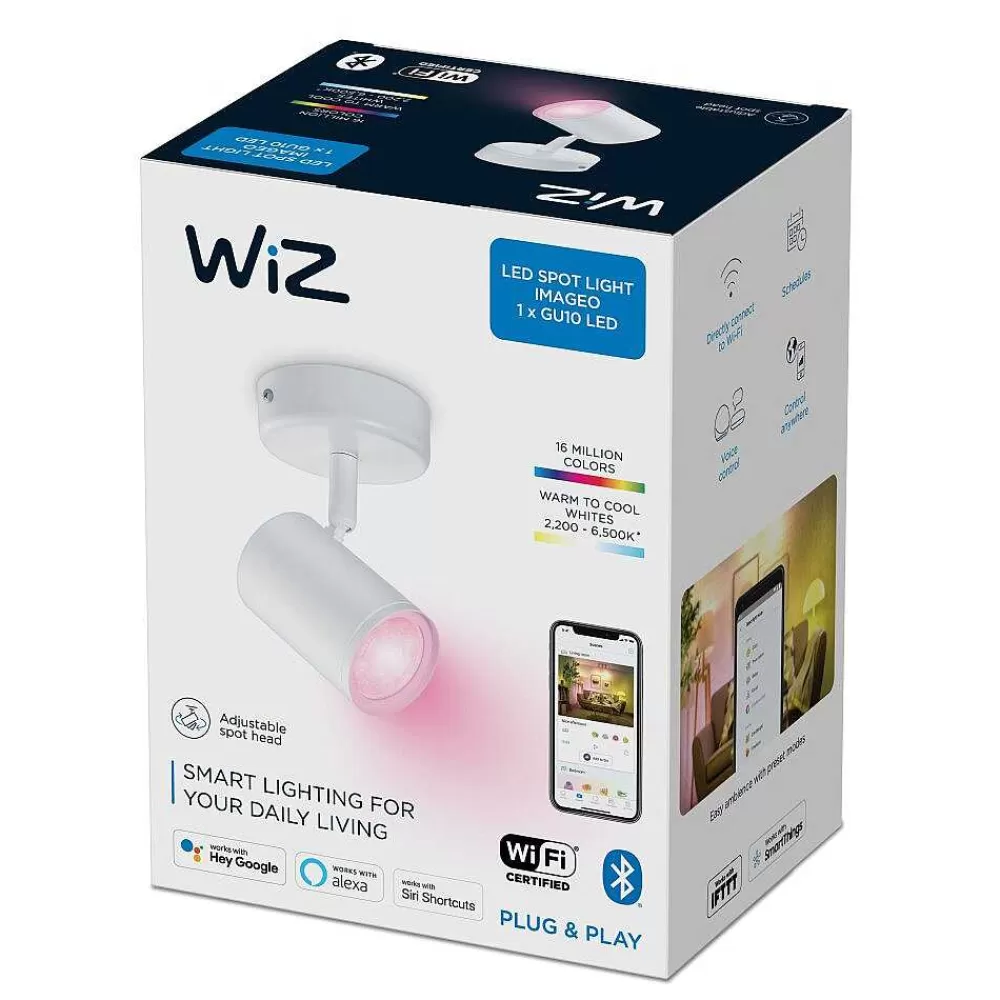 Luminaires Philips Plafonnier Philips Wiz Imageo Led Blanc, 1 Lumiere, Changeur De Couleurs