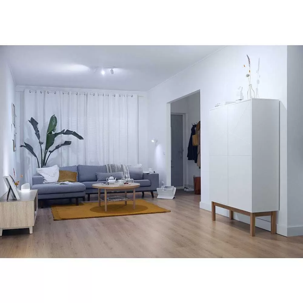 Luminaires Philips Plafonnier Philips Wiz Imageo Led Blanc, 3 Lumieres, Changeur De Couleurs