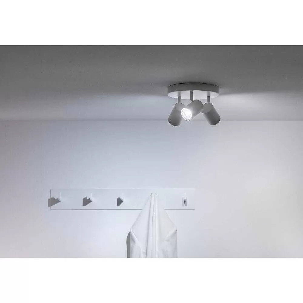 Luminaires Philips Plafonnier Philips Wiz Imageo Led Blanc, 3 Lumieres, Changeur De Couleurs
