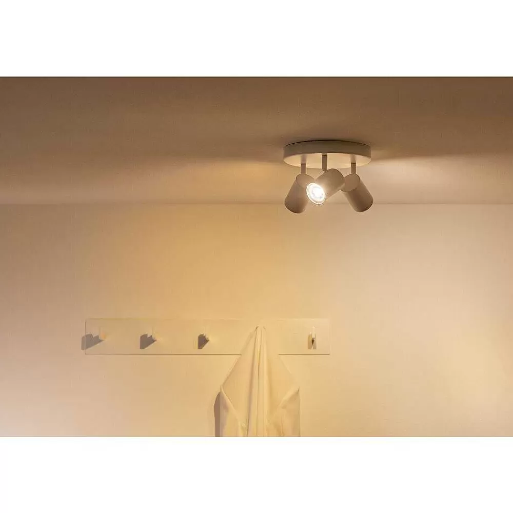 Luminaires Philips Plafonnier Philips Wiz Imageo Led Blanc, 3 Lumieres, Changeur De Couleurs
