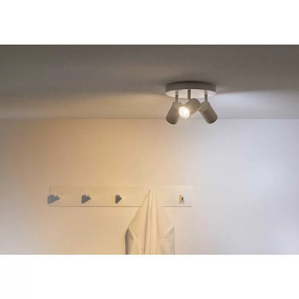 Luminaires Philips Plafonnier Philips Wiz Imageo Led Blanc, 3 Lumieres, Changeur De Couleurs