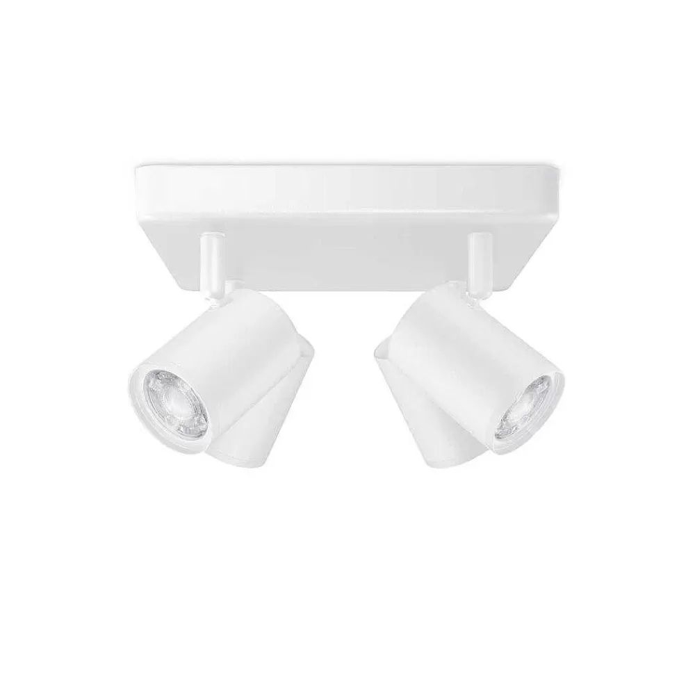 Luminaires Philips Plafonnier Philips Wiz Imageo Led Blanc, 4 Lumieres, Changeur De Couleurs