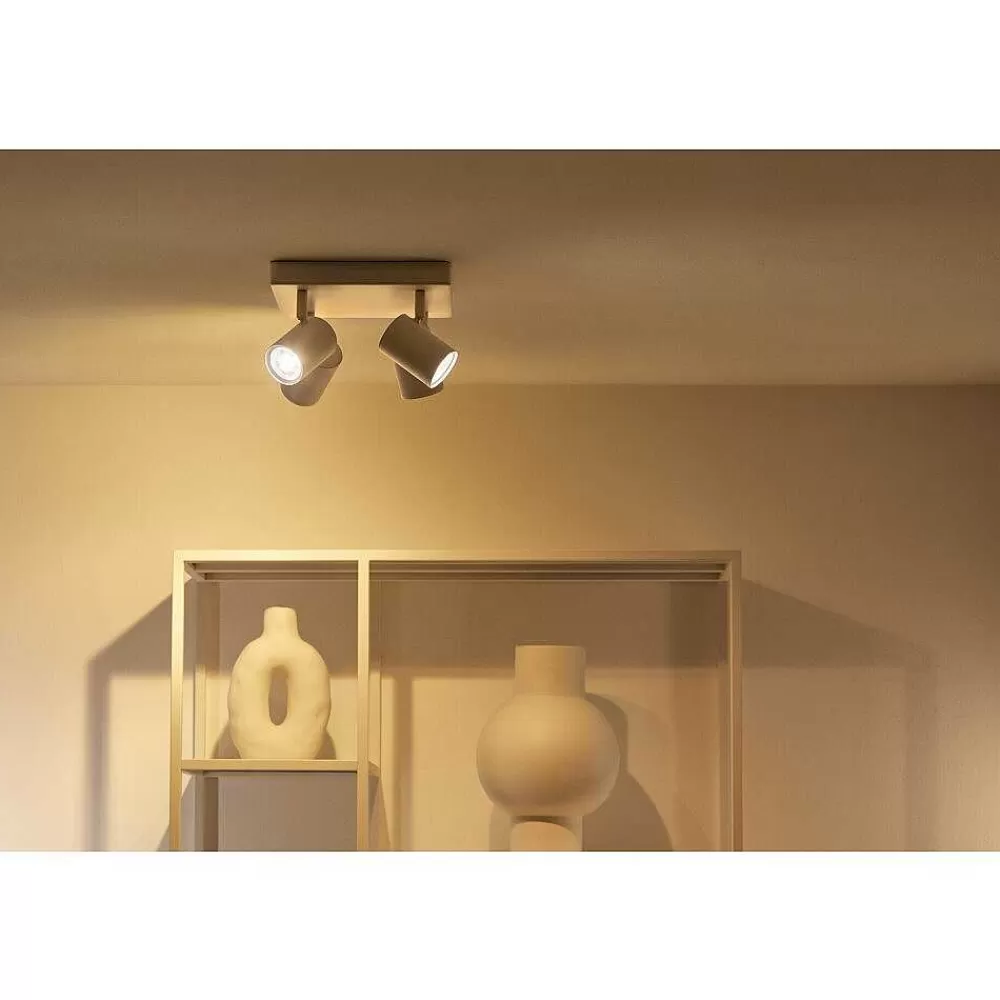 Luminaires Philips Plafonnier Philips Wiz Imageo Led Blanc, 4 Lumieres, Changeur De Couleurs
