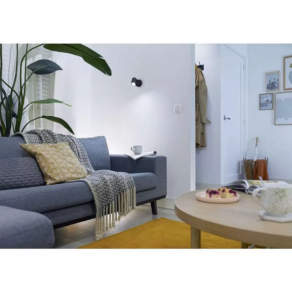 Luminaires Philips Plafonnier Philips Wiz Imageo Led Noir, 1 Lumiere, Changeur De Couleurs