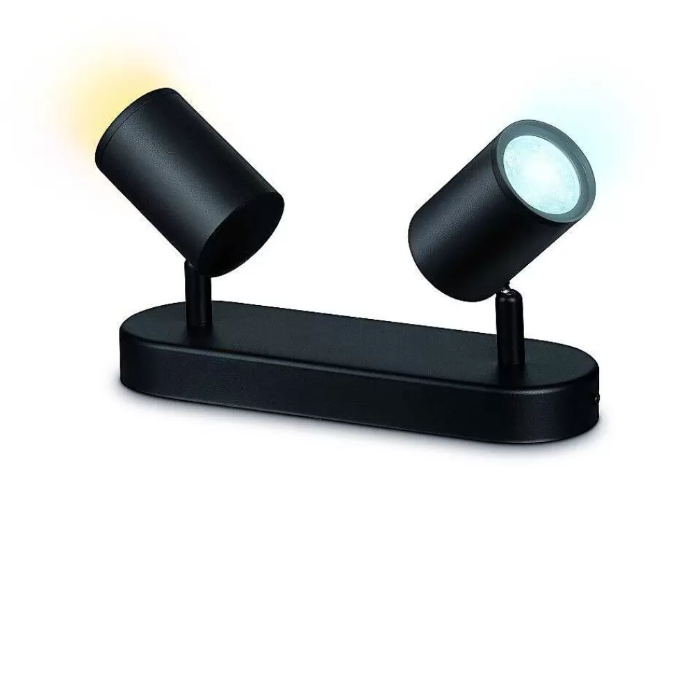 Luminaires Philips Plafonnier Philips Wiz Imageo Led Noir, 2 Lumieres