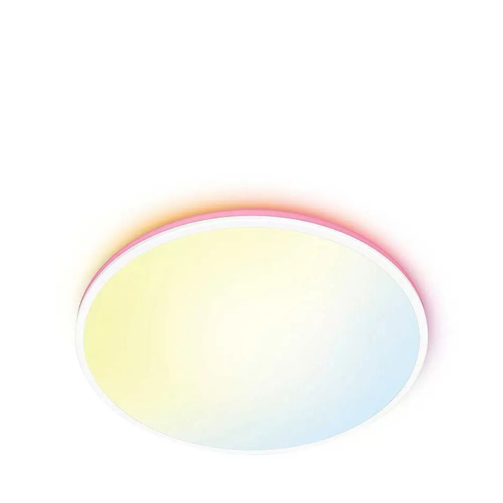 Luminaires Philips Plafonnier Philips Wiz Rune Led Blanc, 1 Lumiere, Changeur De Couleurs