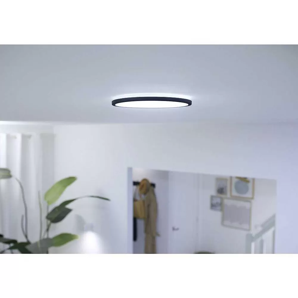 Luminaires Philips Plafonnier Philips Wiz Super Slim Led Noir, 1 Lumiere