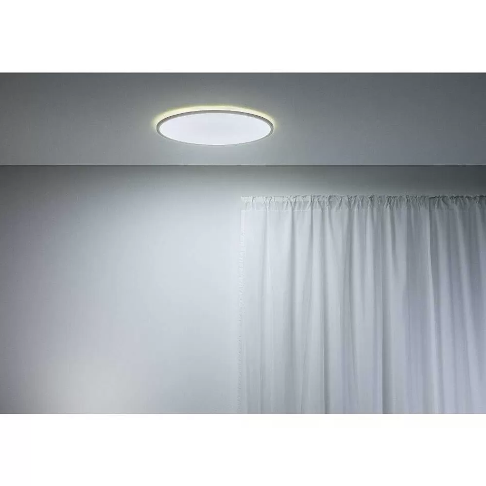Luminaires Philips Plafonnier Philips Wiz Superslim Led Blanc, 1 Lumiere, Changeur De Couleurs