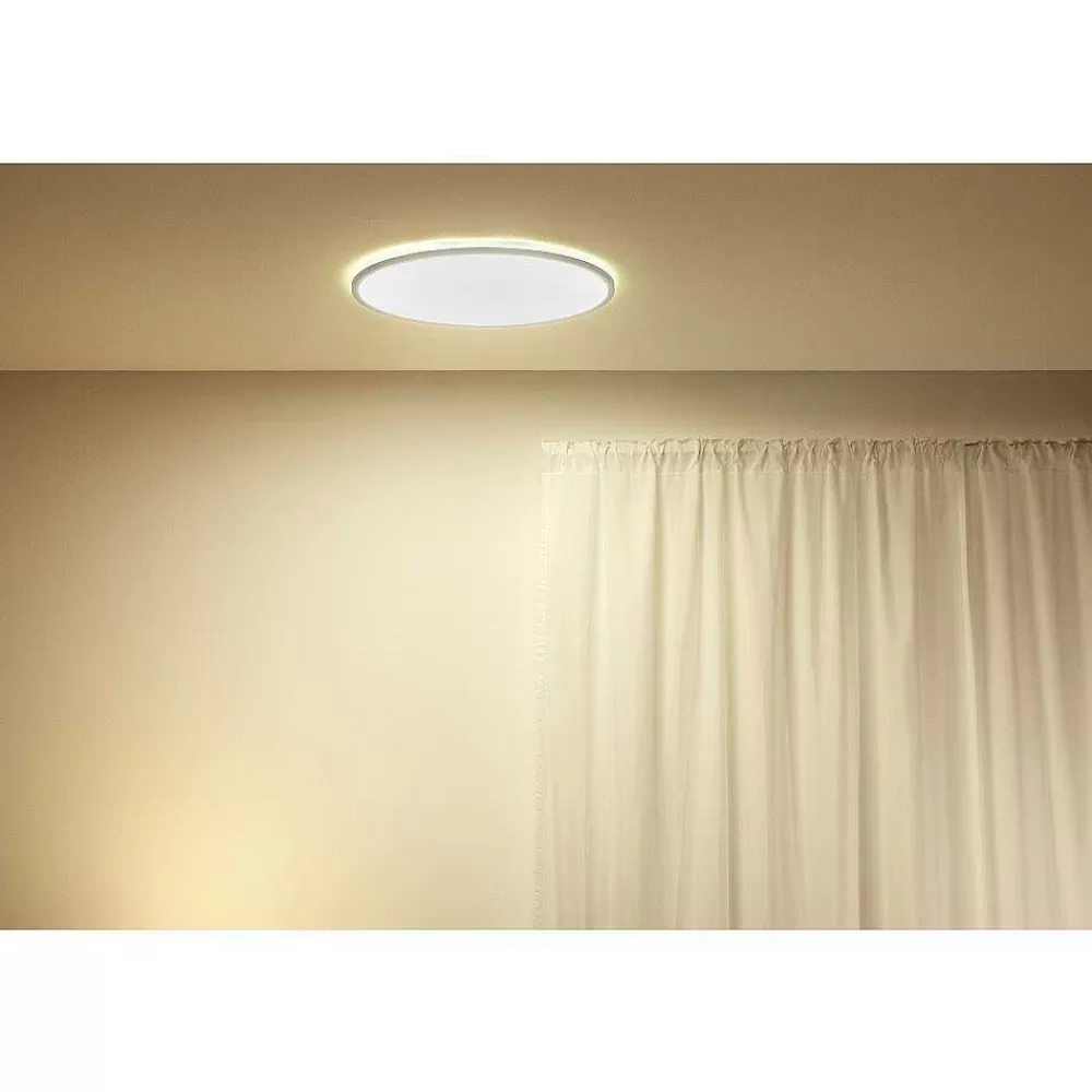 Luminaires Philips Plafonnier Philips Wiz Superslim Led Blanc, 1 Lumiere, Changeur De Couleurs