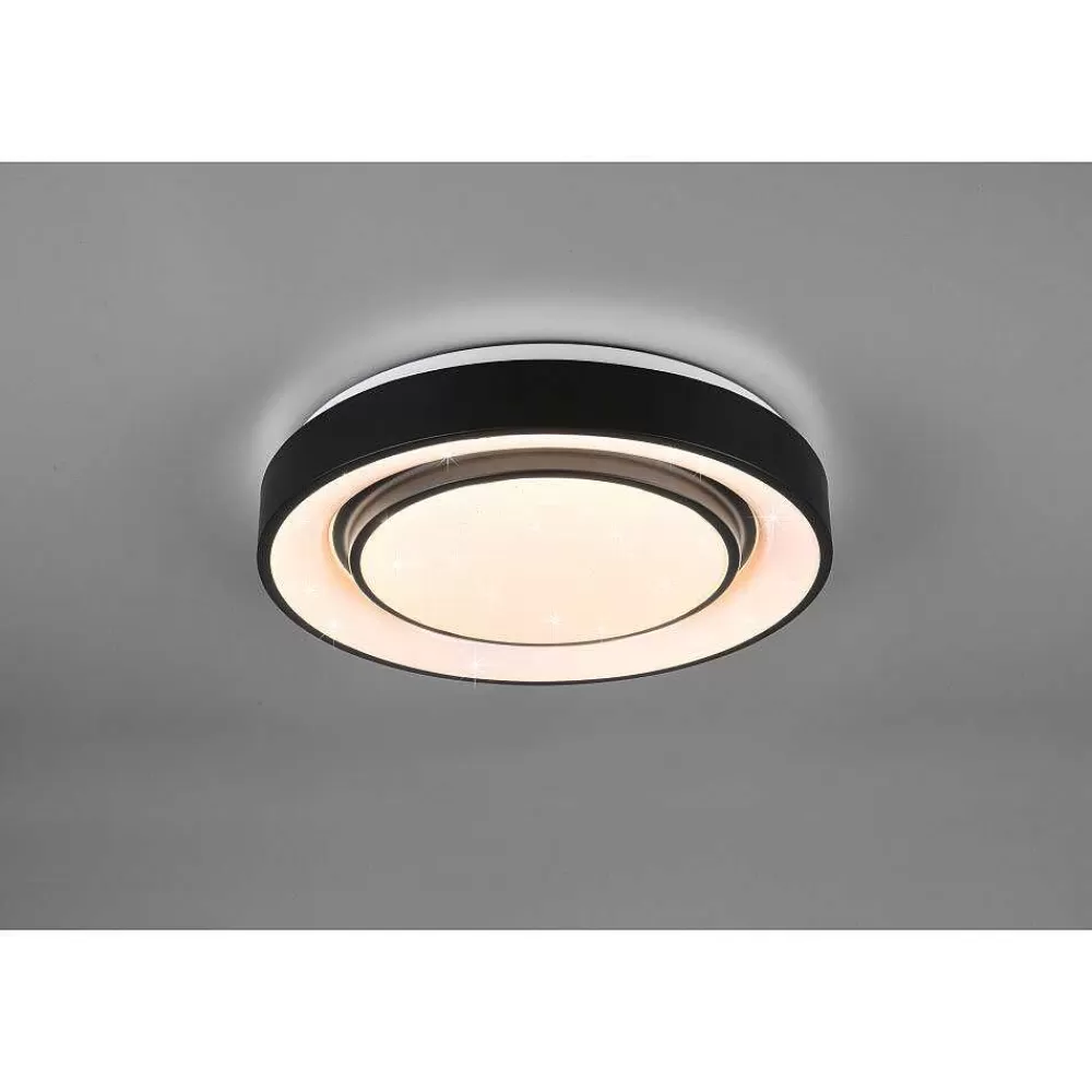 Luminaires Reality Plafonnier Reality Mona Led Noir, 1 Lumiere, Changeur De Couleurs