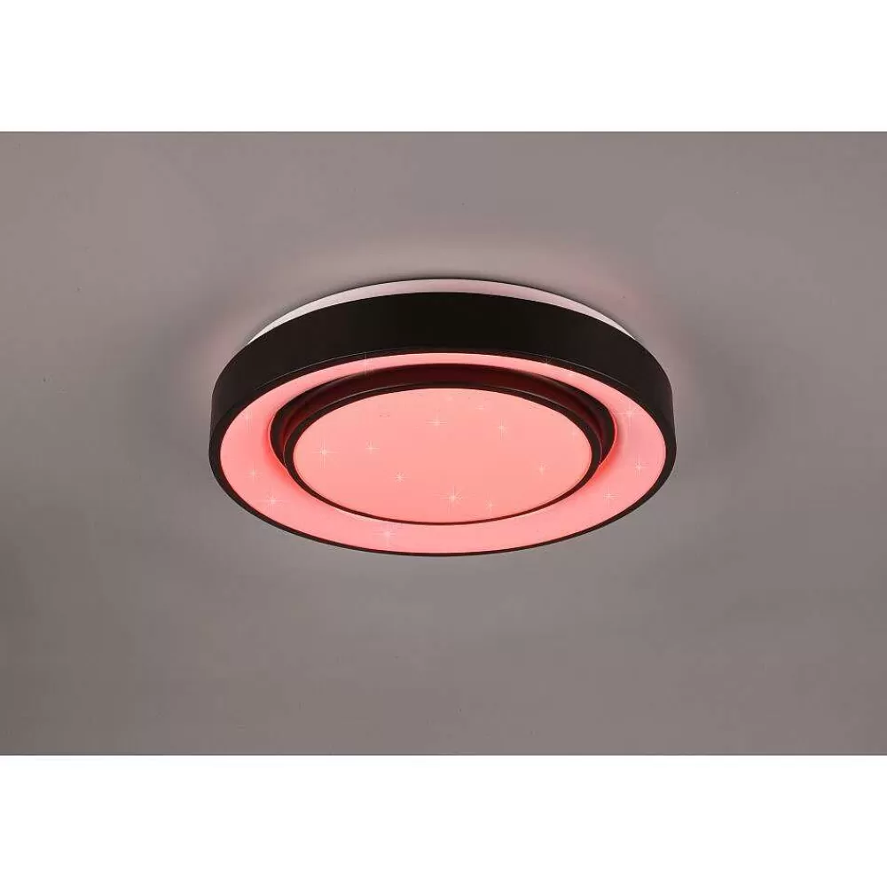 Luminaires Reality Plafonnier Reality Mona Led Noir, 1 Lumiere, Changeur De Couleurs