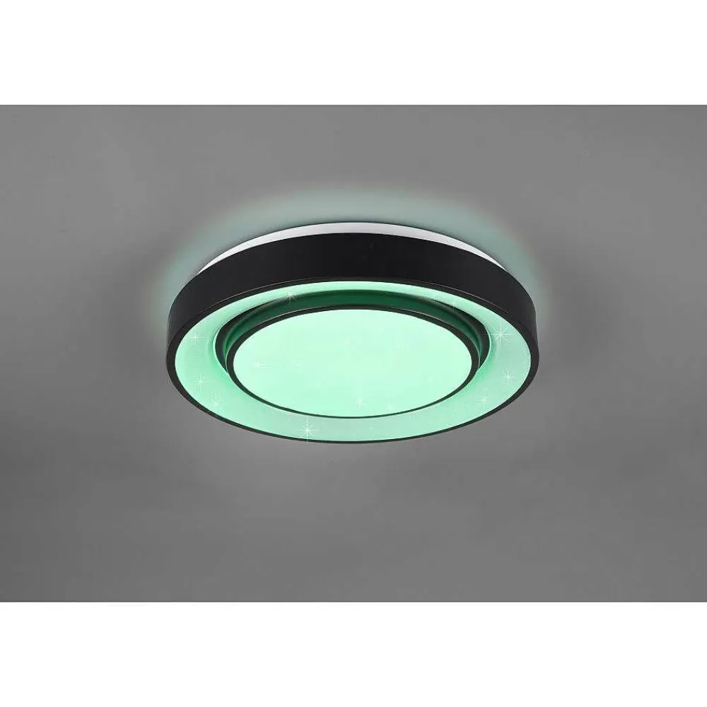 Luminaires Reality Plafonnier Reality Mona Led Noir, 1 Lumiere, Changeur De Couleurs
