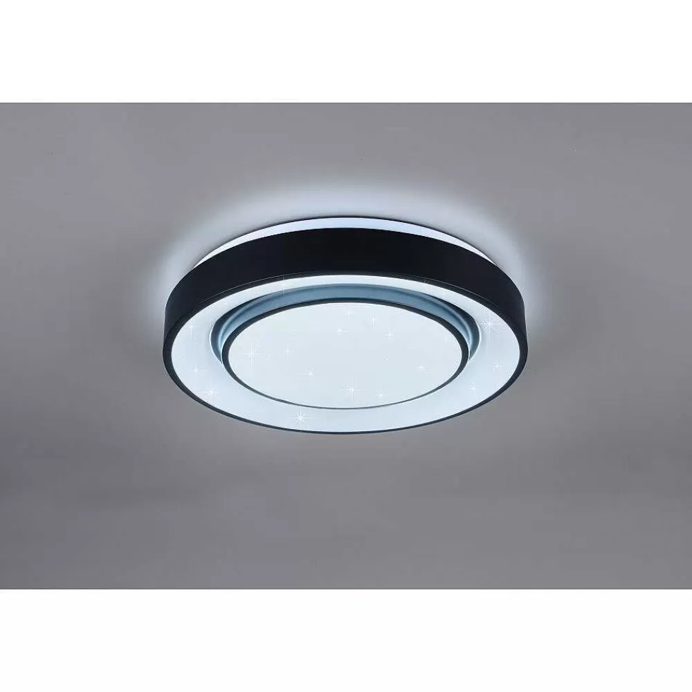 Luminaires Reality Plafonnier Reality Mona Led Noir, 1 Lumiere, Changeur De Couleurs