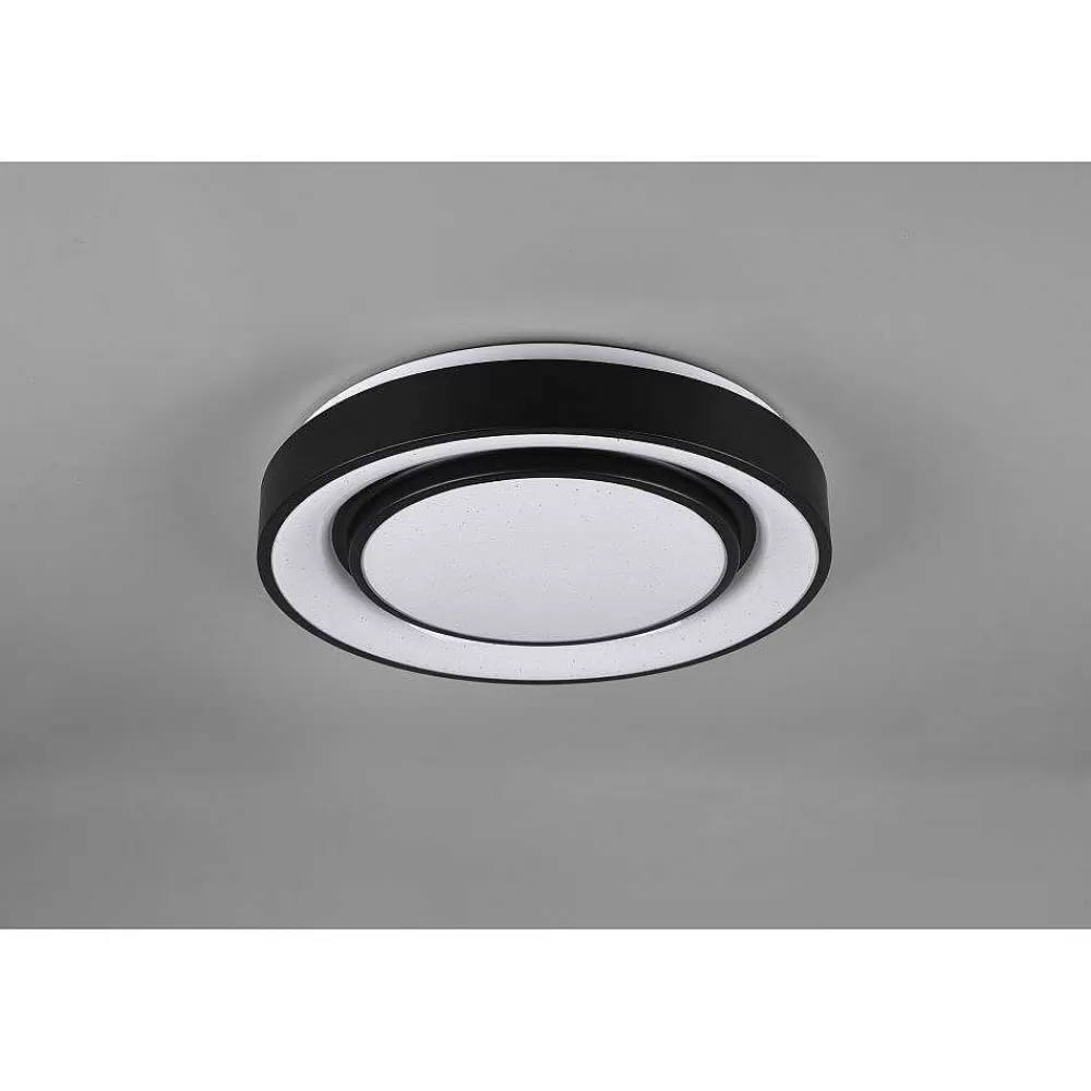 Luminaires Reality Plafonnier Reality Mona Led Noir, 1 Lumiere, Changeur De Couleurs