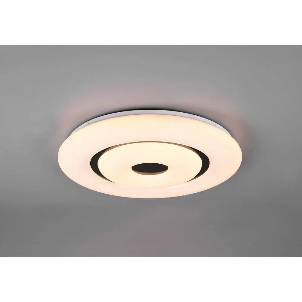 Luminaires Reality Plafonnier Reality Rana Led Noir, Blanc, 1 Lumiere, Telecommandes, Changeur De Couleurs