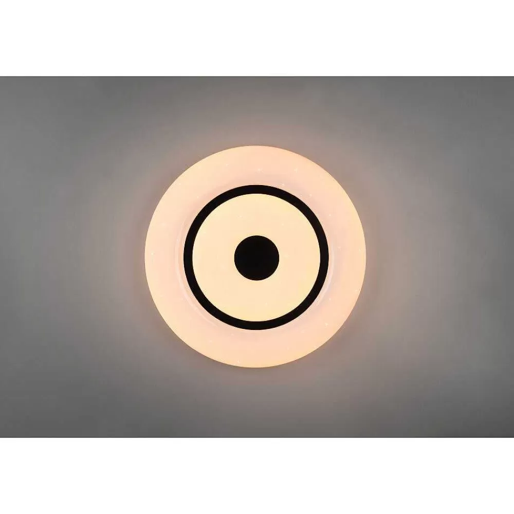 Luminaires Reality Plafonnier Reality Rana Led Noir, Blanc, 1 Lumiere, Telecommandes, Changeur De Couleurs