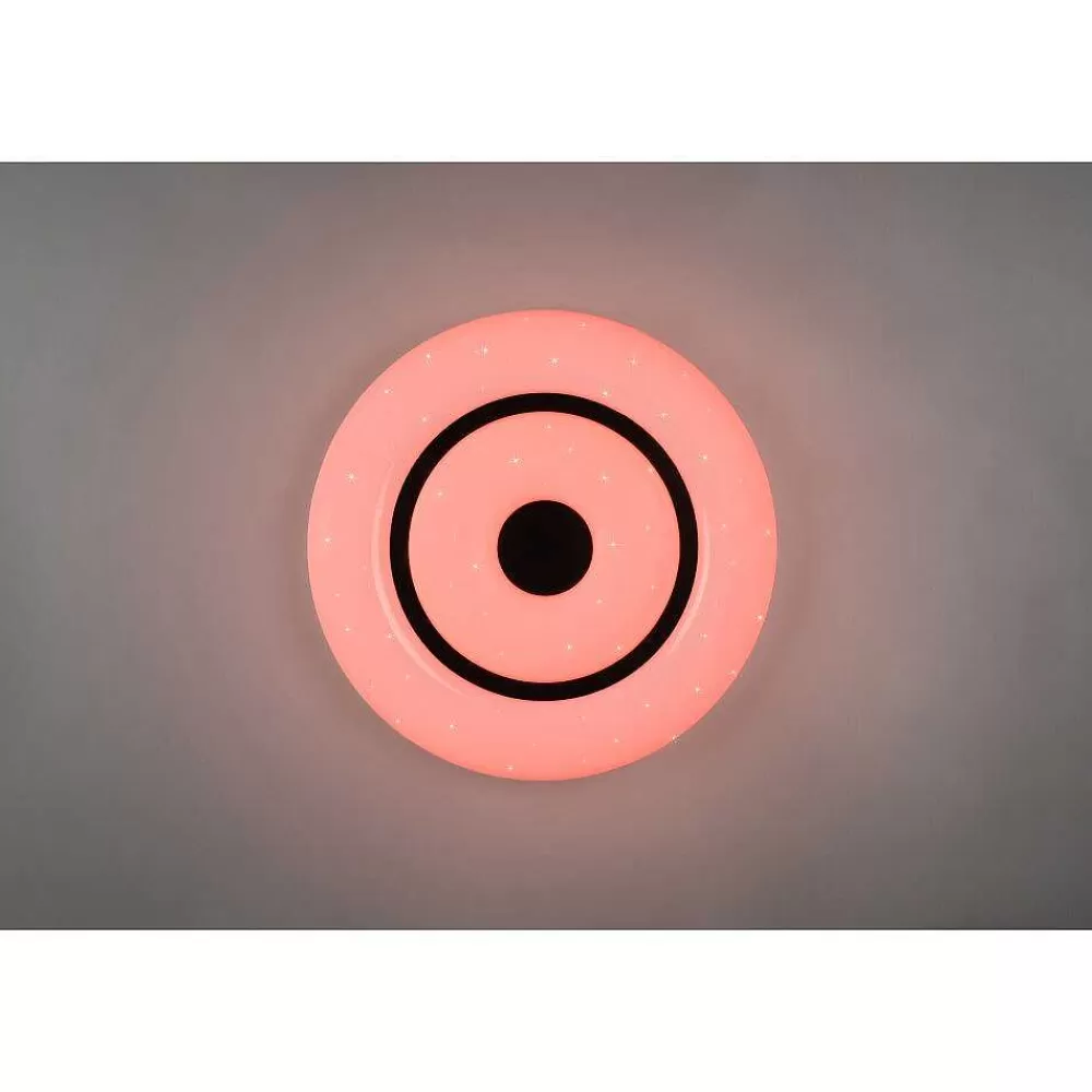 Luminaires Reality Plafonnier Reality Rana Led Noir, Blanc, 1 Lumiere, Telecommandes, Changeur De Couleurs