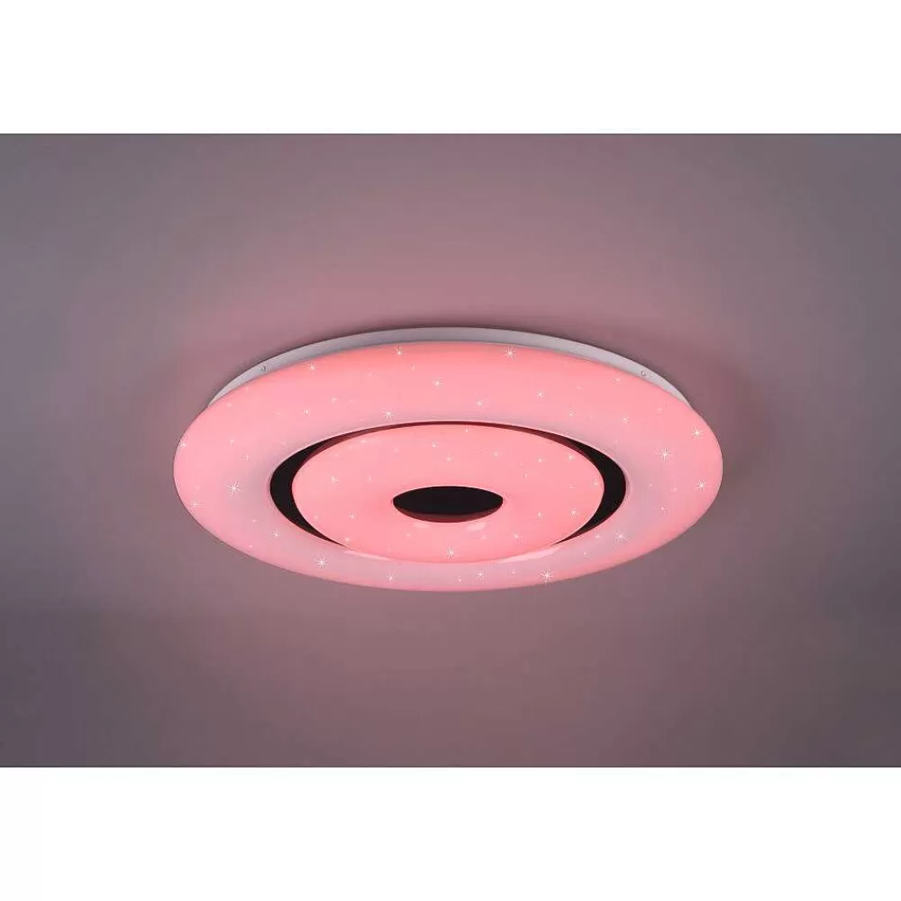 Luminaires Reality Plafonnier Reality Rana Led Noir, Blanc, 1 Lumiere, Telecommandes, Changeur De Couleurs