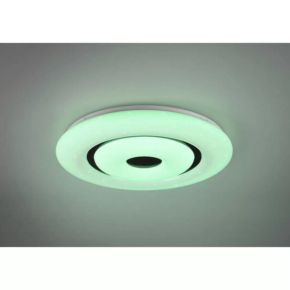 Luminaires Reality Plafonnier Reality Rana Led Noir, Blanc, 1 Lumiere, Telecommandes, Changeur De Couleurs