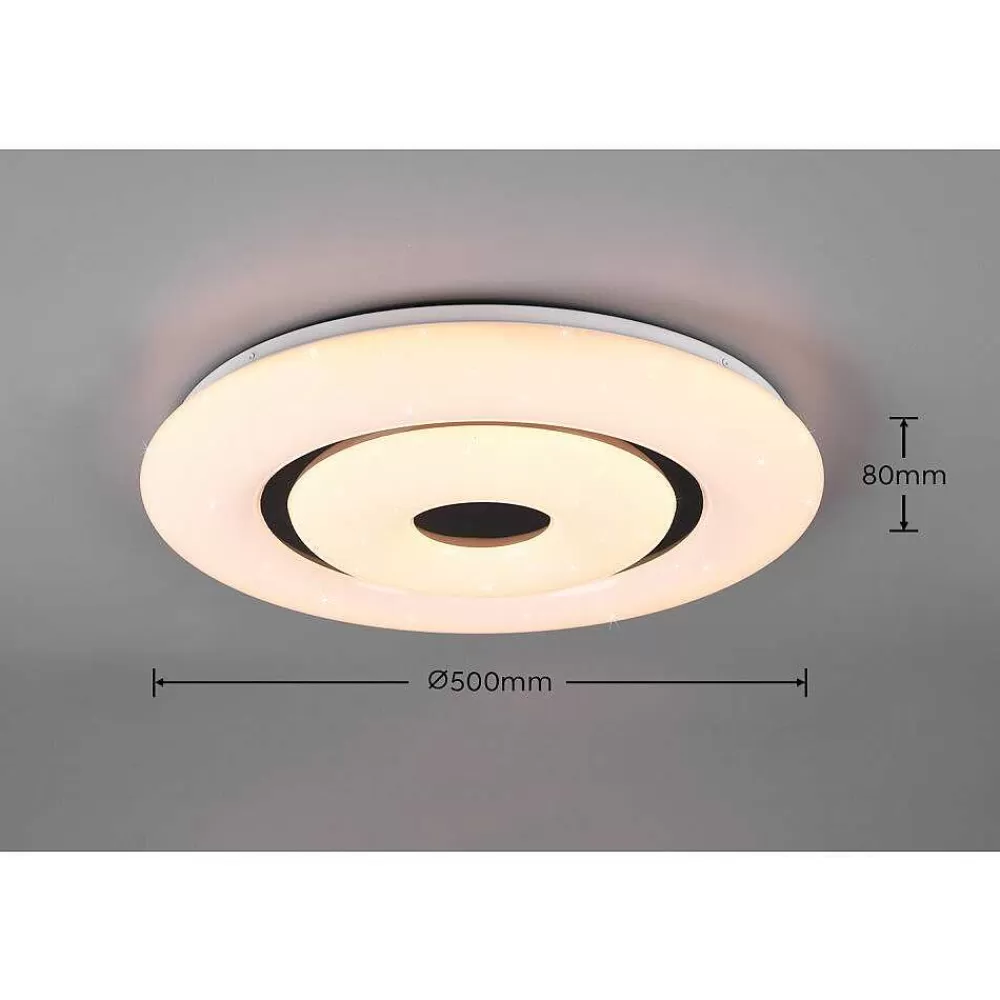 Luminaires Reality Plafonnier Reality Rana Led Noir, Blanc, 1 Lumiere, Telecommandes, Changeur De Couleurs