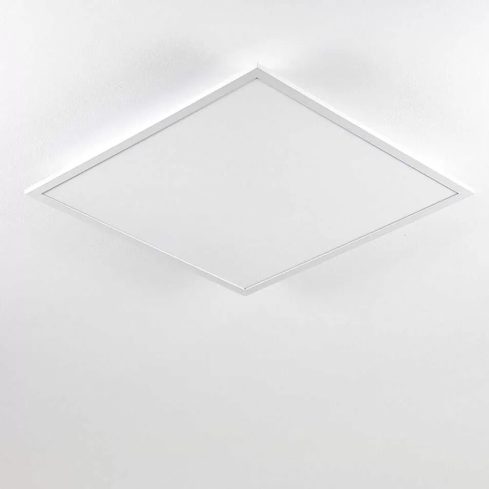 hofstein Plafonnier Salmi Led Aluminium, Blanc, 1 Lumiere, Telecommandes