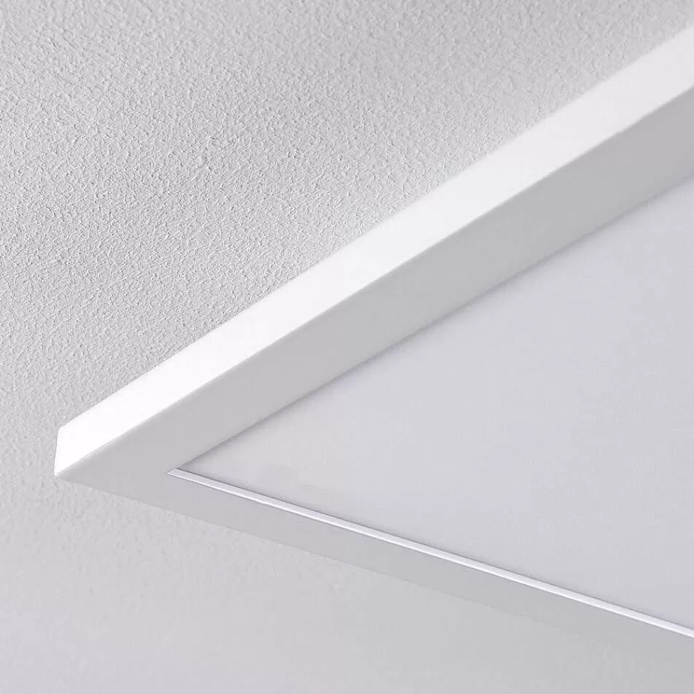 hofstein Plafonnier Salmi Led Blanc, 1 Lumiere, Telecommandes, Changeur De Couleurs