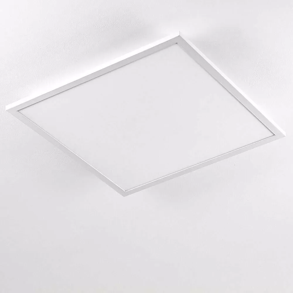 hofstein Plafonnier Salmi Led Blanc, 1 Lumiere, Telecommandes, Changeur De Couleurs