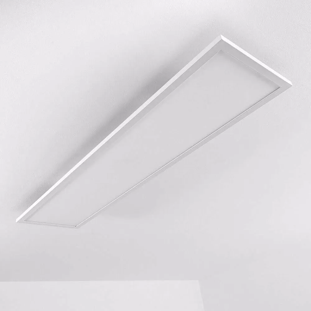 hofstein Plafonnier Salmi Led Blanc, 1 Lumiere, Telecommandes, Changeur De Couleurs