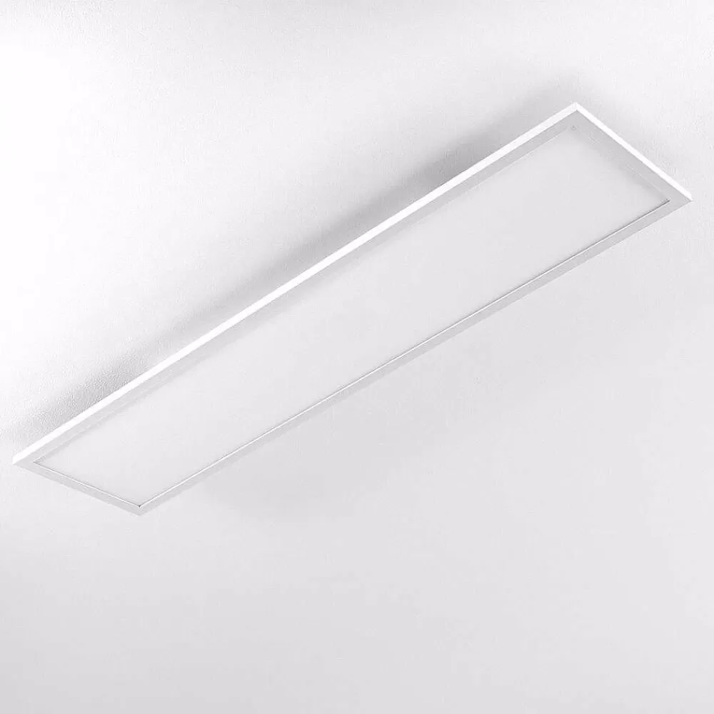 hofstein Plafonnier Salmi Led Blanc, 1 Lumiere, Telecommandes, Changeur De Couleurs