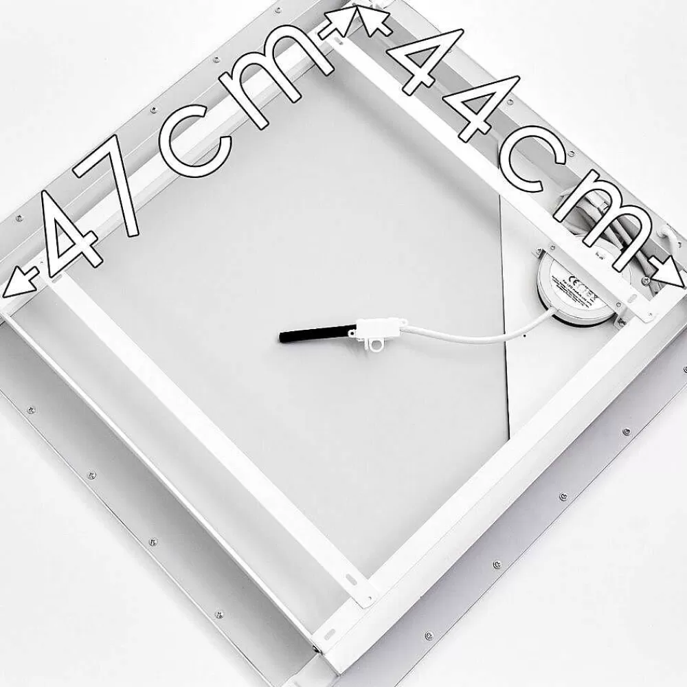 hofstein Plafonnier Salmi Led Blanc, 1 Lumiere, Telecommandes, Changeur De Couleurs