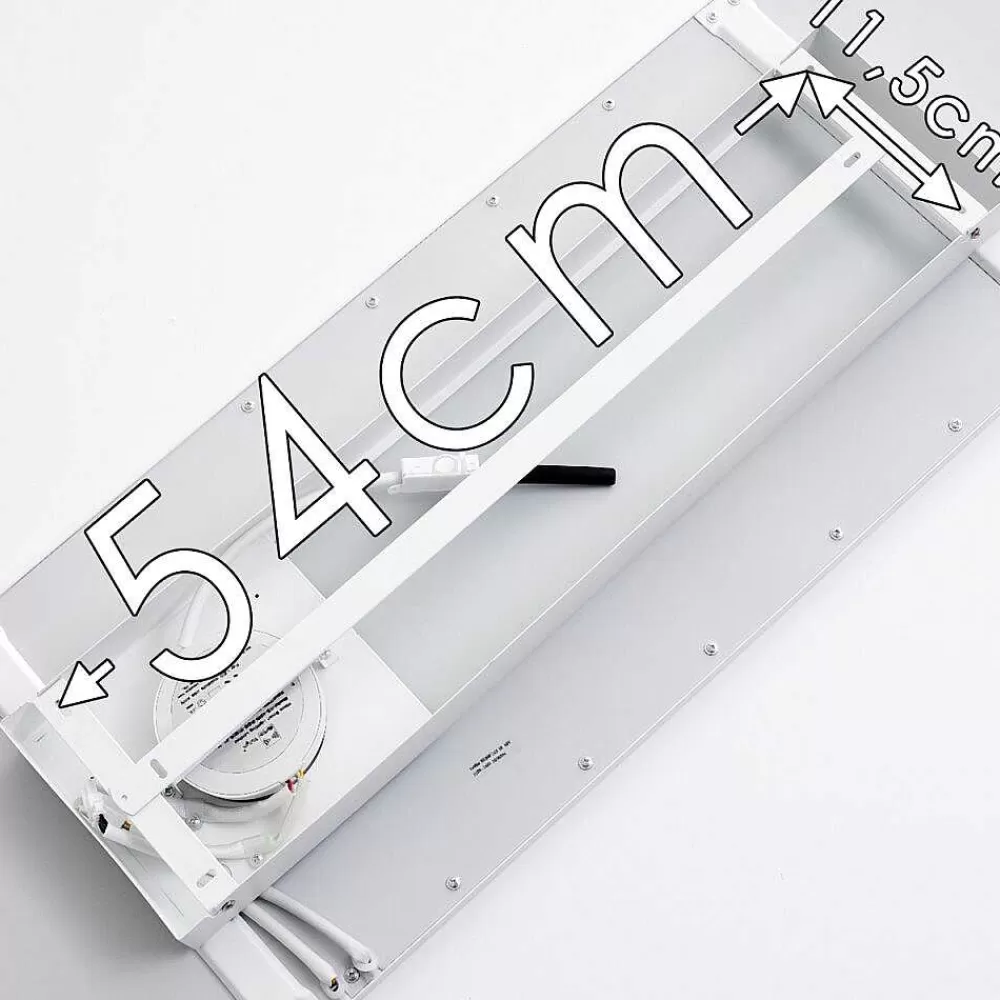 hofstein Plafonnier Salmi Led Blanc, 1 Lumiere, Telecommandes, Changeur De Couleurs
