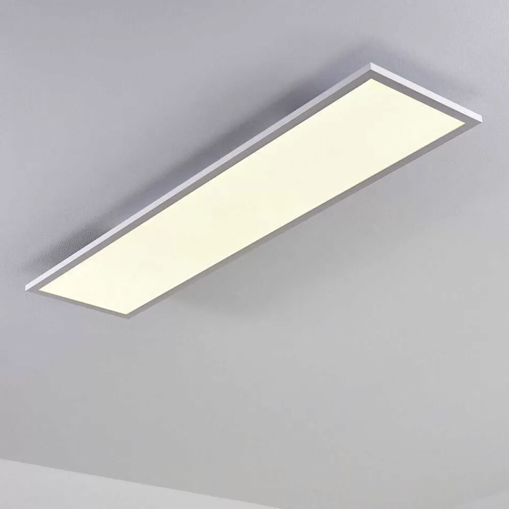 hofstein Plafonnier Salmi Led Blanc, 1 Lumiere, Telecommandes, Changeur De Couleurs