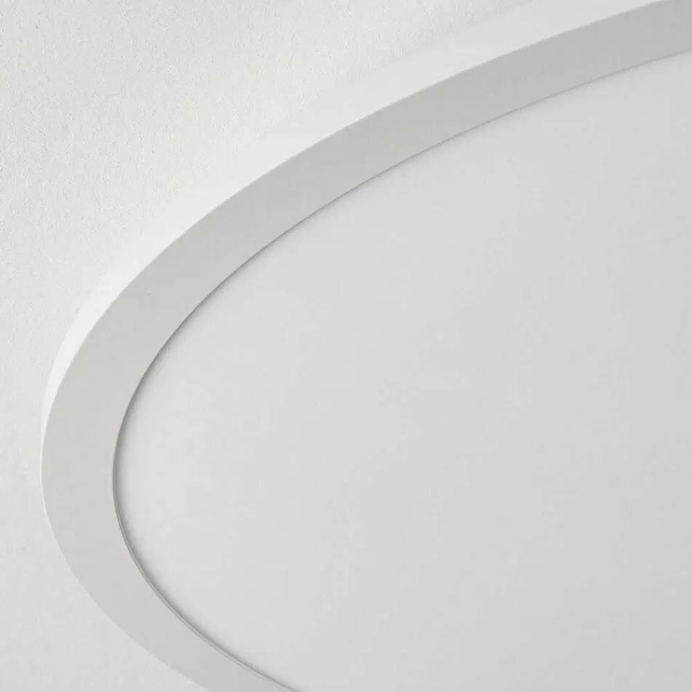 hofstein Plafonnier Sani Led Blanc, 1 Lumiere, Telecommandes, Changeur De Couleurs