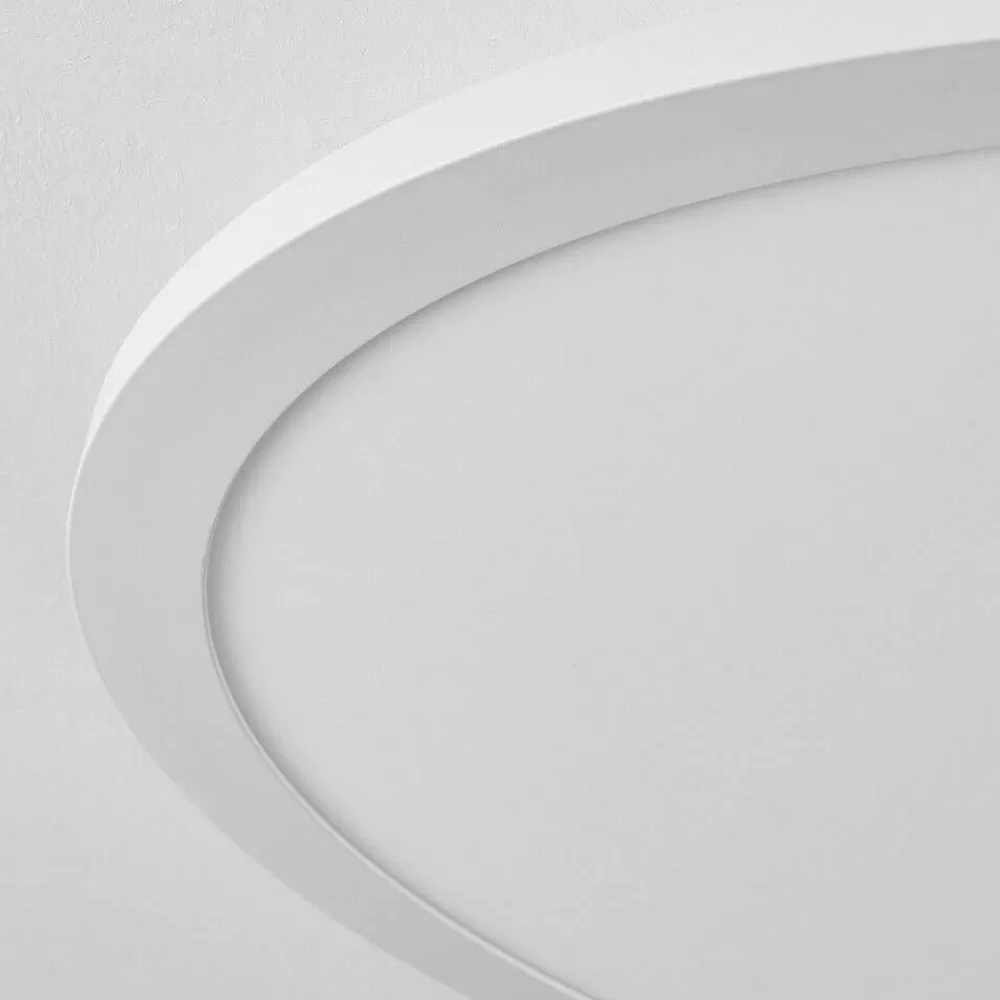 hofstein Plafonnier Sani Led Blanc, 1 Lumiere, Telecommandes, Changeur De Couleurs