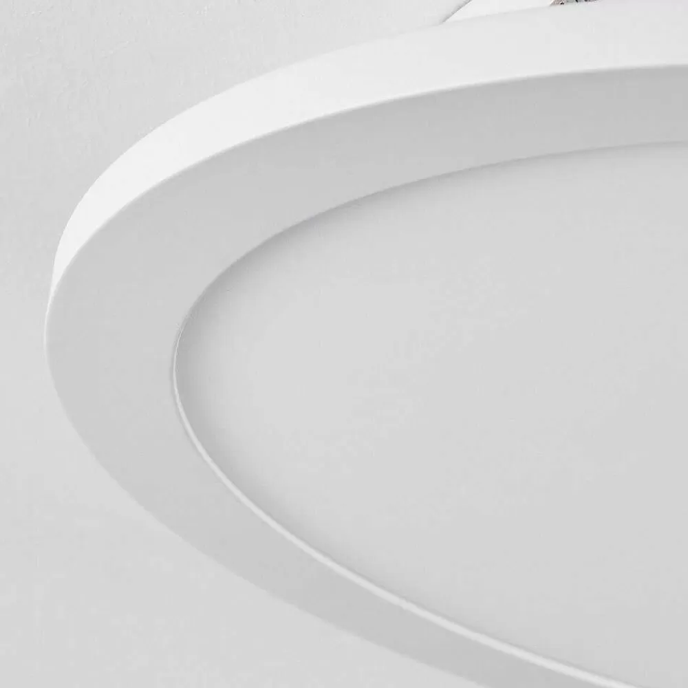 hofstein Plafonnier Sani Led Blanc, 1 Lumiere, Telecommandes, Changeur De Couleurs