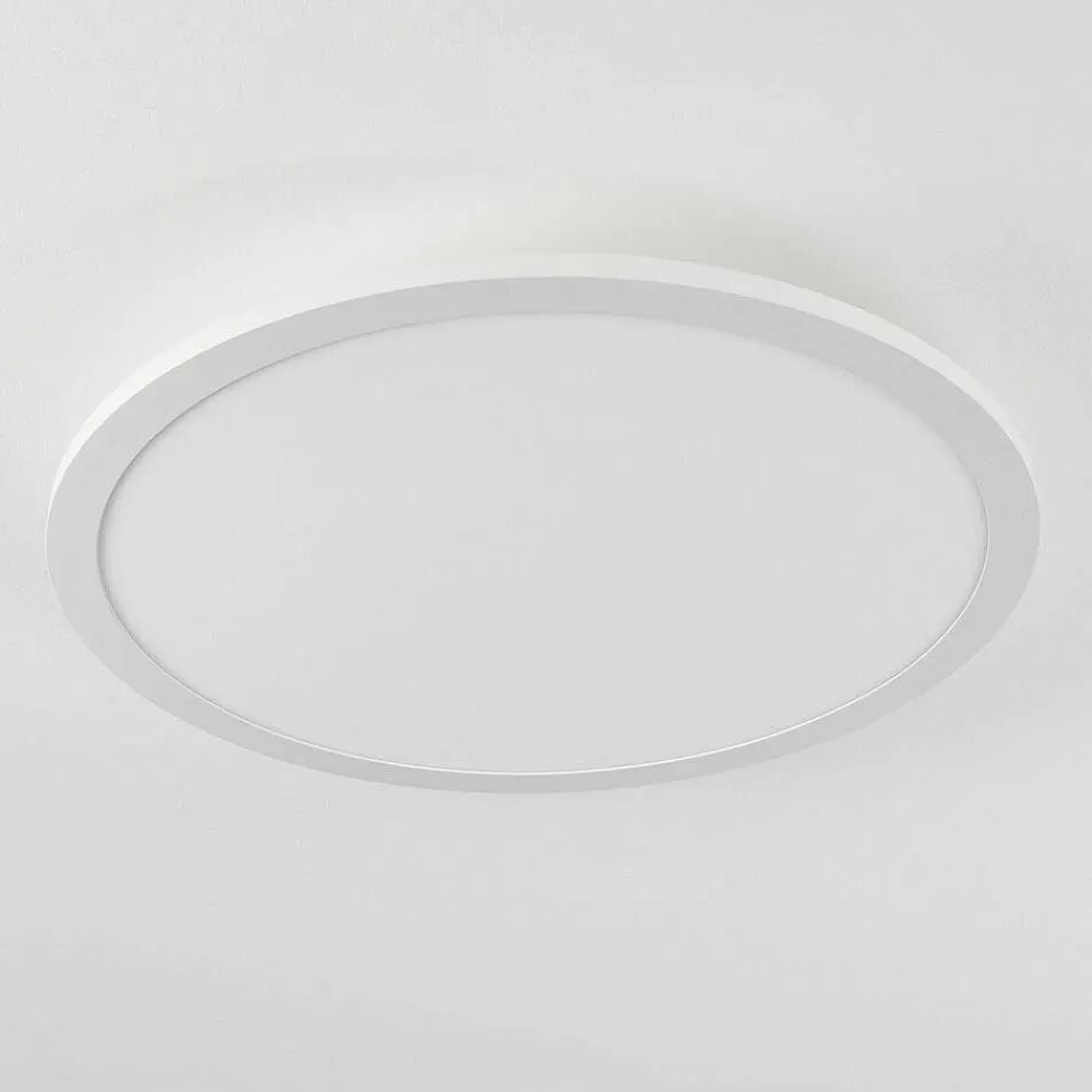 hofstein Plafonnier Sani Led Blanc, 1 Lumiere, Telecommandes, Changeur De Couleurs