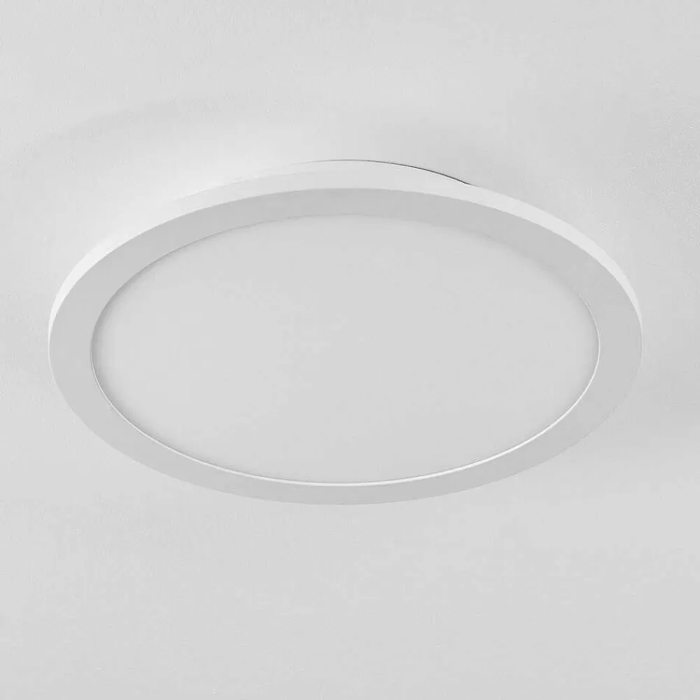 hofstein Plafonnier Sani Led Blanc, 1 Lumiere, Telecommandes, Changeur De Couleurs