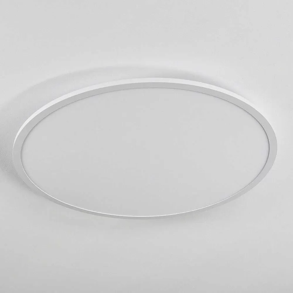 hofstein Plafonnier Sani Led Blanc, 1 Lumiere, Telecommandes, Changeur De Couleurs