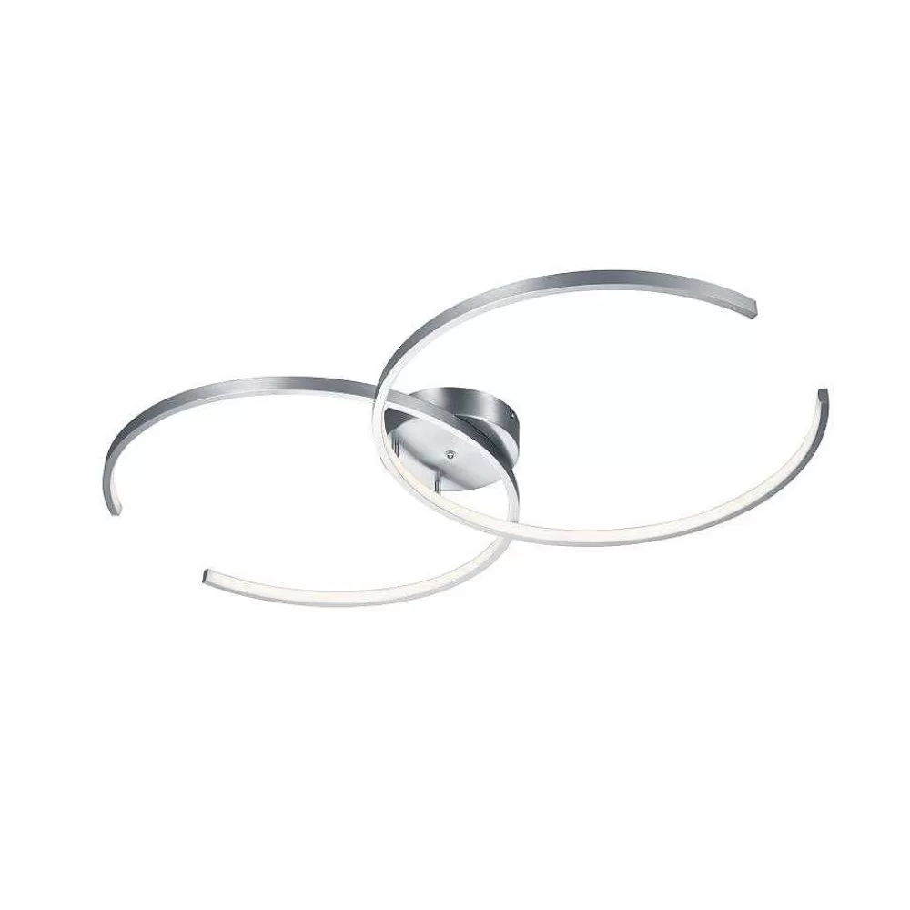 Luminaires Trio Plafonnier Trio Leuchten Wiz Citizen Led Nickel Mat, 2 Lumieres, Telecommandes, Changeur De Couleurs